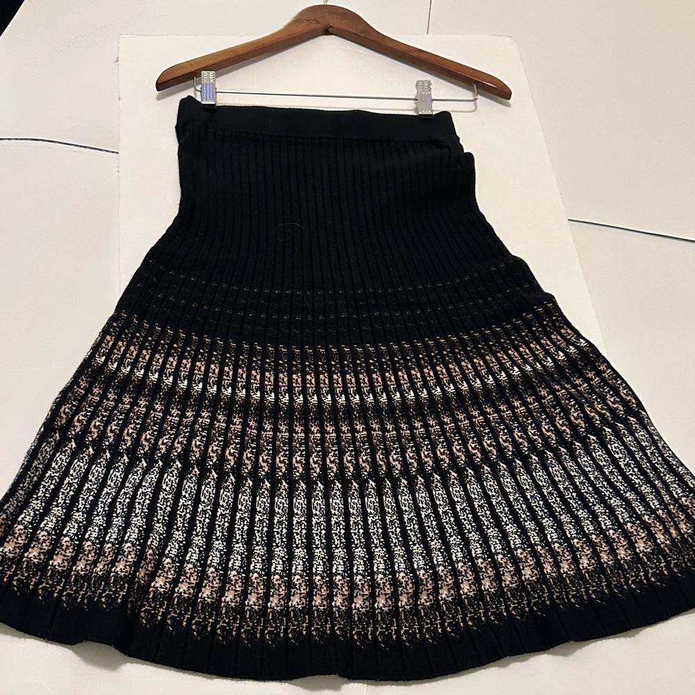 Lapis Black and Silver A-Line Skirt